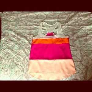 Color block tank hi low